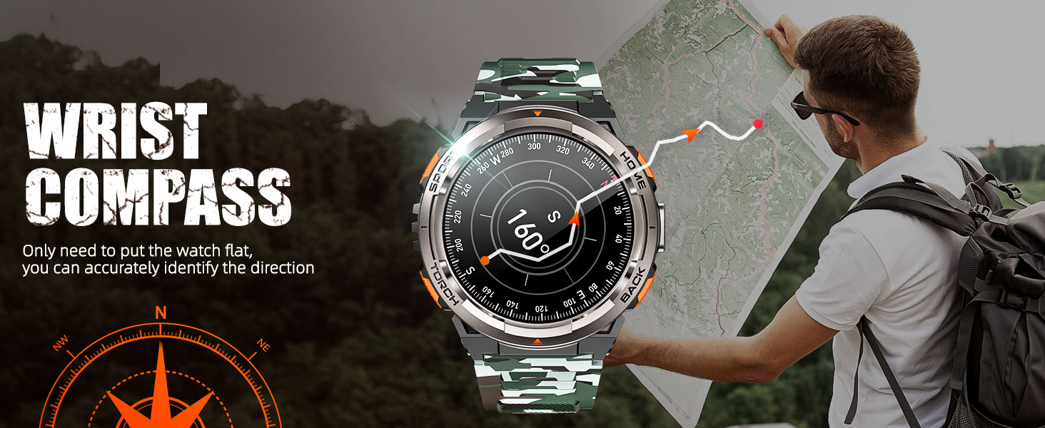 3ATM Waterproof Military Smart Watch