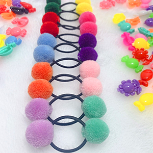pompom hair ties