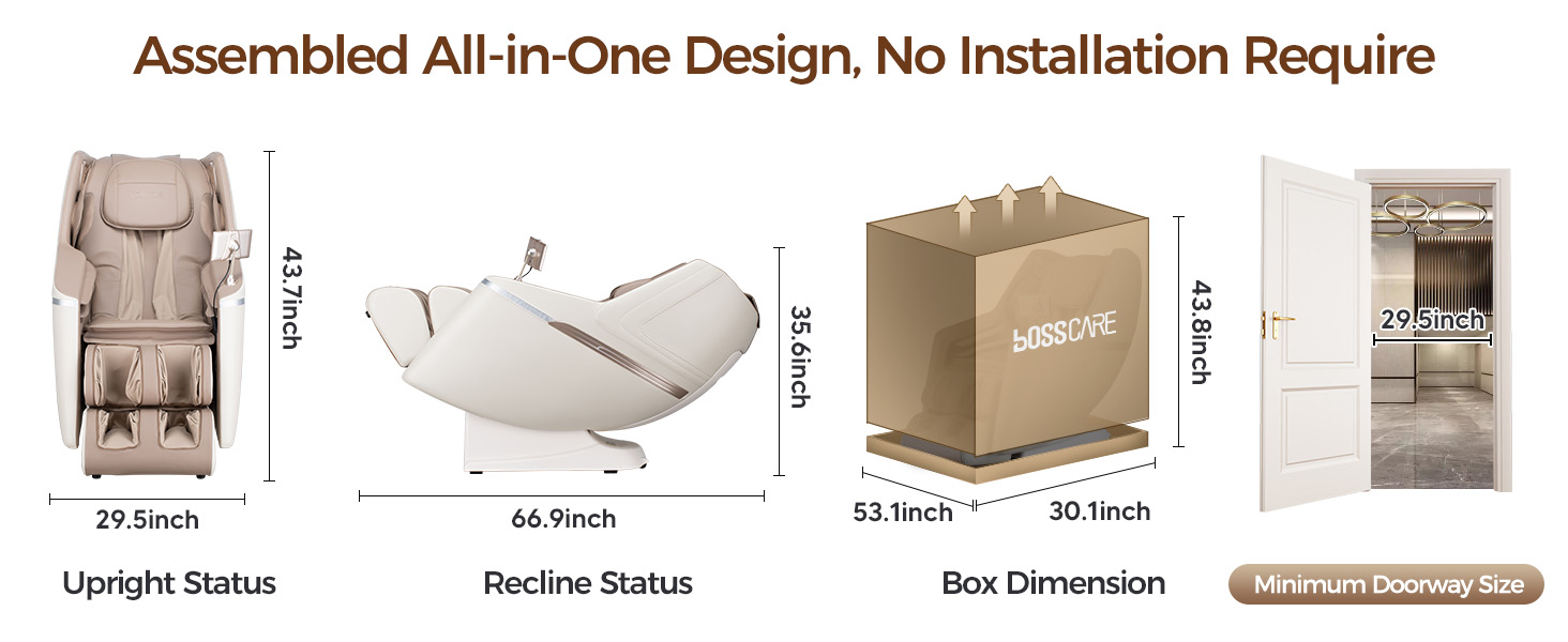 Assembled all in one, no installation required, massage chair zero gravity full body, masage chair