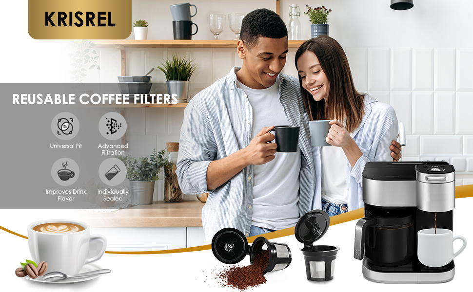 Reusable K Cups Coffee Filters 2 Pack，Filters Refillable