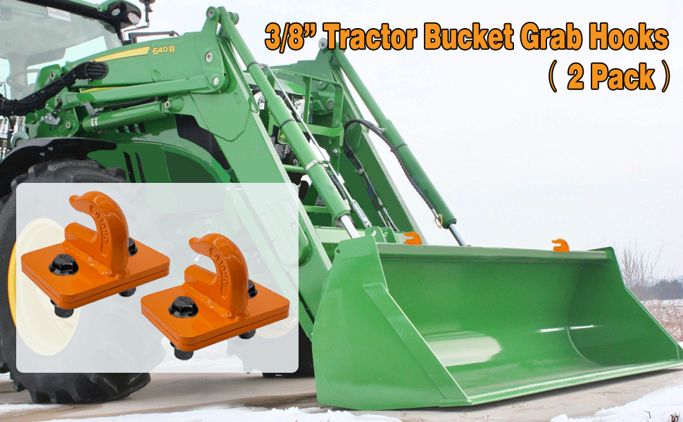 LIMSTDIC 3/8" Tractor Bucket Hook (2 Pack) 15,000 lbs Break