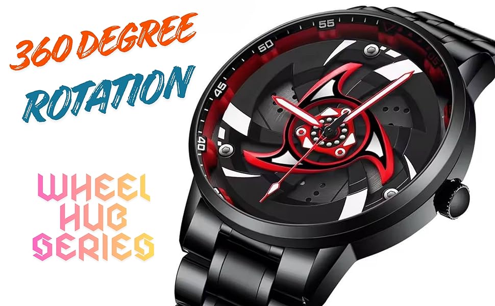 Rotating spinner dial watch 360 rotating dial watch men stainless steel dial watch colourful watch