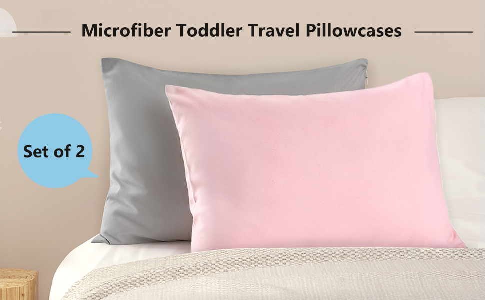 TILLYOU Toddler Pillowcase 2 Pack with Zipper,Silky Soft