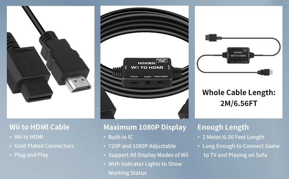 Amazon.com: Wii to HDMI Converter Cable Adapter,720P/1080P Switch