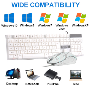 teclado blanco led arco&iacute;ris mouse y teclado ps4 teclado y mouse RGB retroiluminado