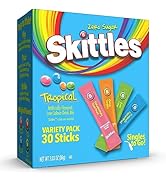 Skittles Singles To Go Tropical Variety Pack, Watertok Powdered Drink Mix, Includes 4 Flavors, St...