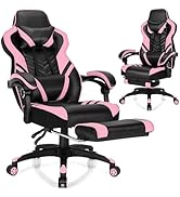 Amazon.com: Goplus Pink Massage Gaming Chair, Racing Style Gaming