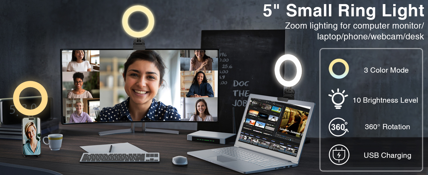 Amazon.com: Yarrashop Zoom Meeting Lighting, Computer Lighting for ...