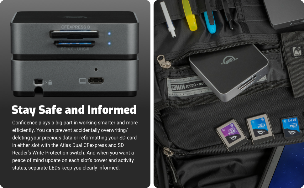 OWC Atlas Dual CFexpress Type B & SDXC UHSII Card Reader