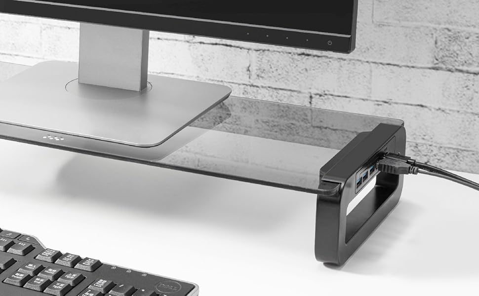 Monitor Desk Stand with USB 3.0 Charging HUB, Screen Riser, for PC