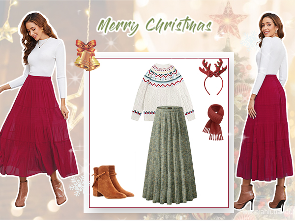 maxi skirts valentine's day new year merry christmas gift for daughter girlfriend wife
