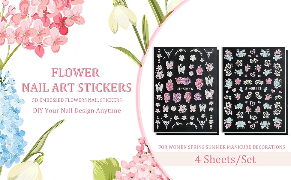 flower nail stickers