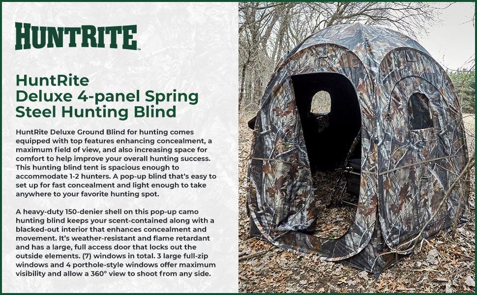 HuntRite Deluxe 4-panel Spring Steel Hunting Blind