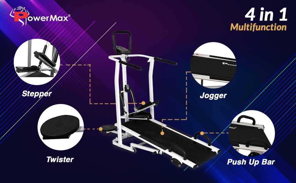 Buy PowerMax Fitness MFT410 Nonelectric Manual Treadmill Foldable