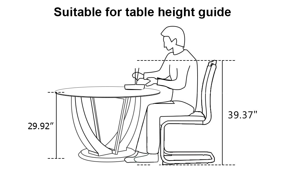 48" Round Glass Dining Table Set for 4 with Tempered Glass