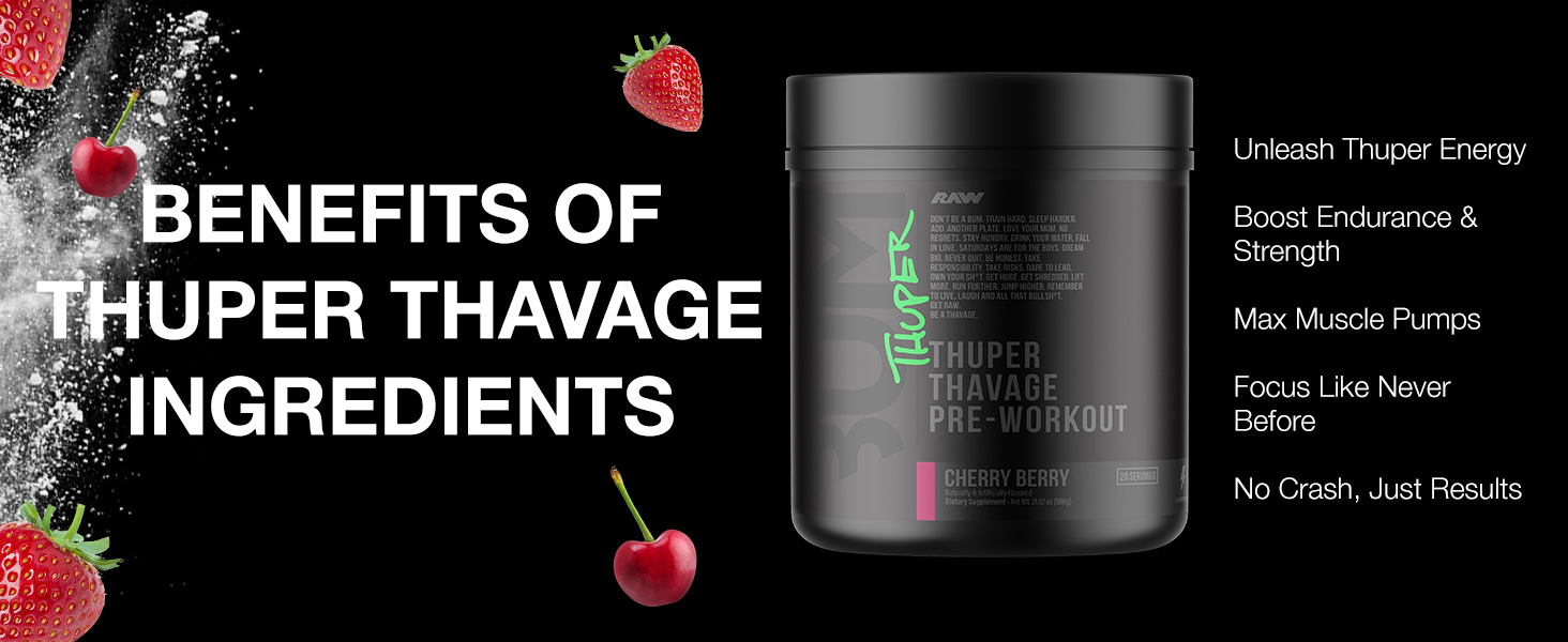 Raw Bum Thuper Thavage Pre Workout (20 Servings) - Phuc Tran