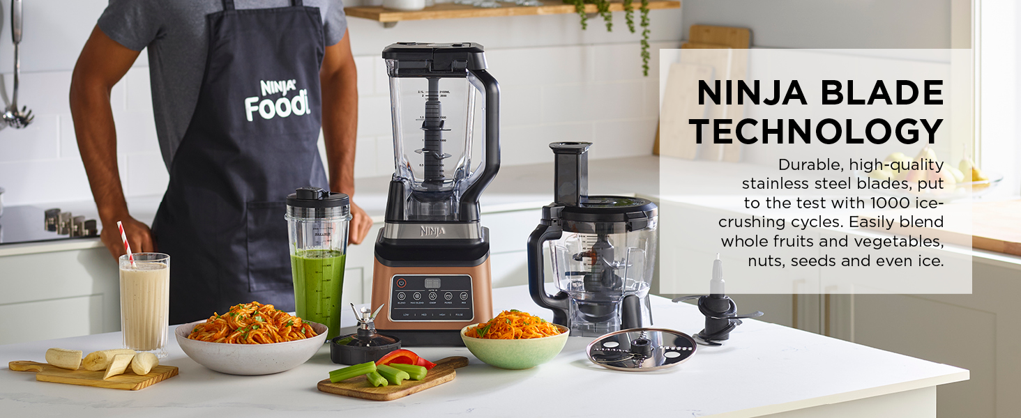 Ninja 3-in-1 Food Processor &amp; Blender [BN800UKDBCP]