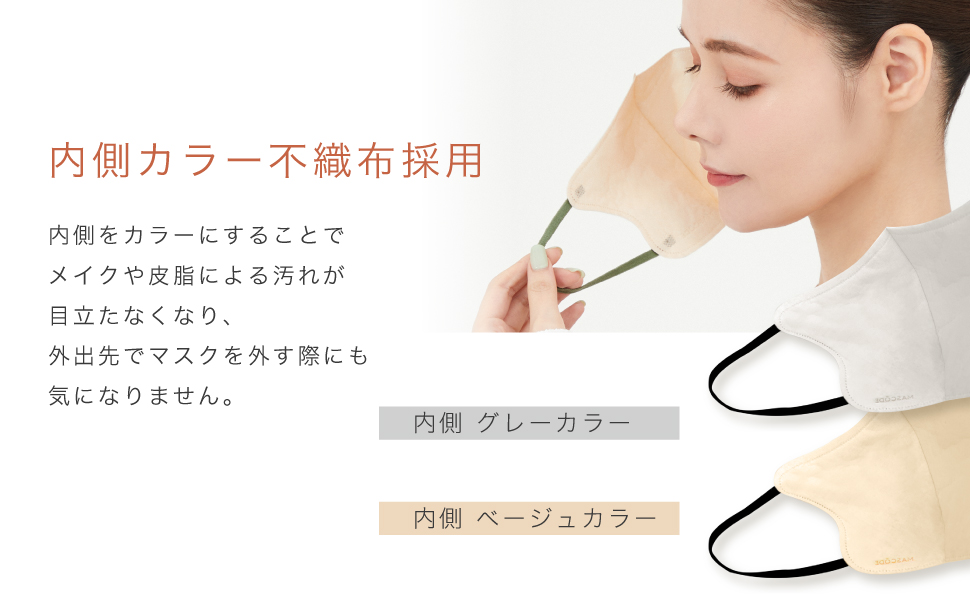 Amazon.co.jp: [MASCODE] マスク 不織布 バイカラーマスク 血色