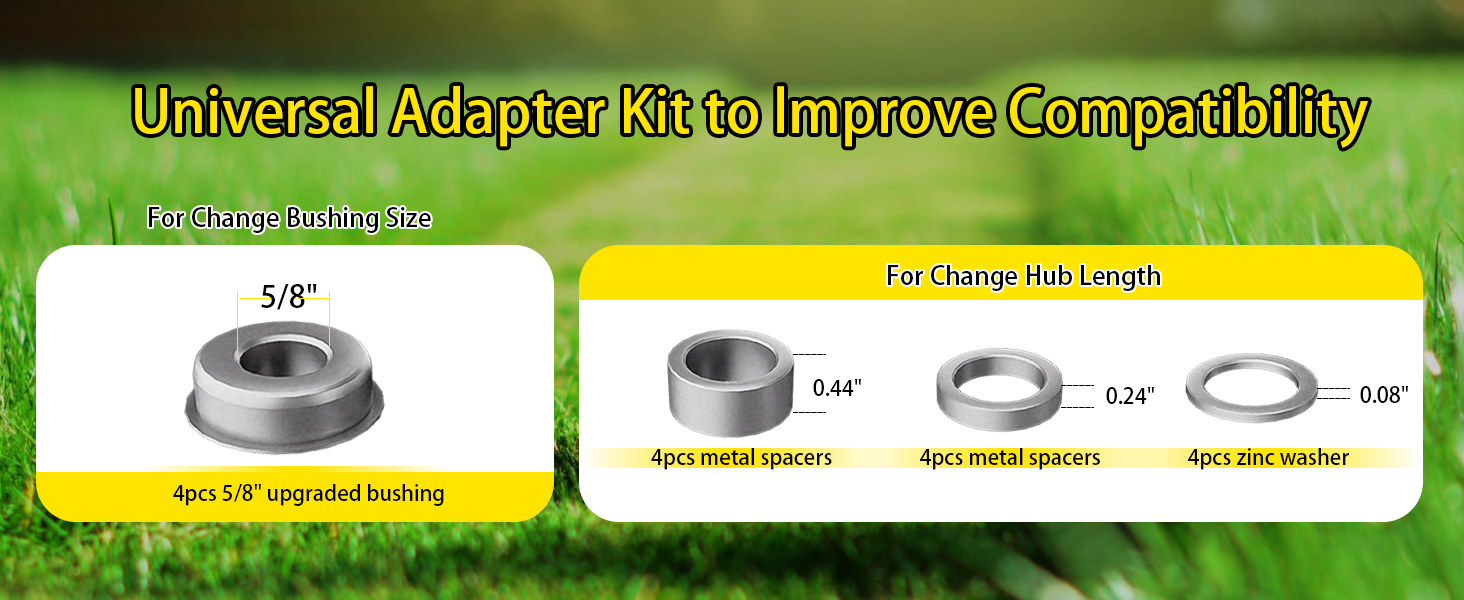 11x4.005 Flat Free Lawn Mower Tires, Universal Fit