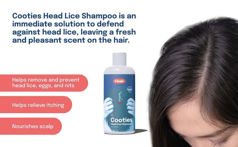 Healr Cooties Head Lice Shampoo, 250ml, Head Lice Treatments, Dry Scalp
