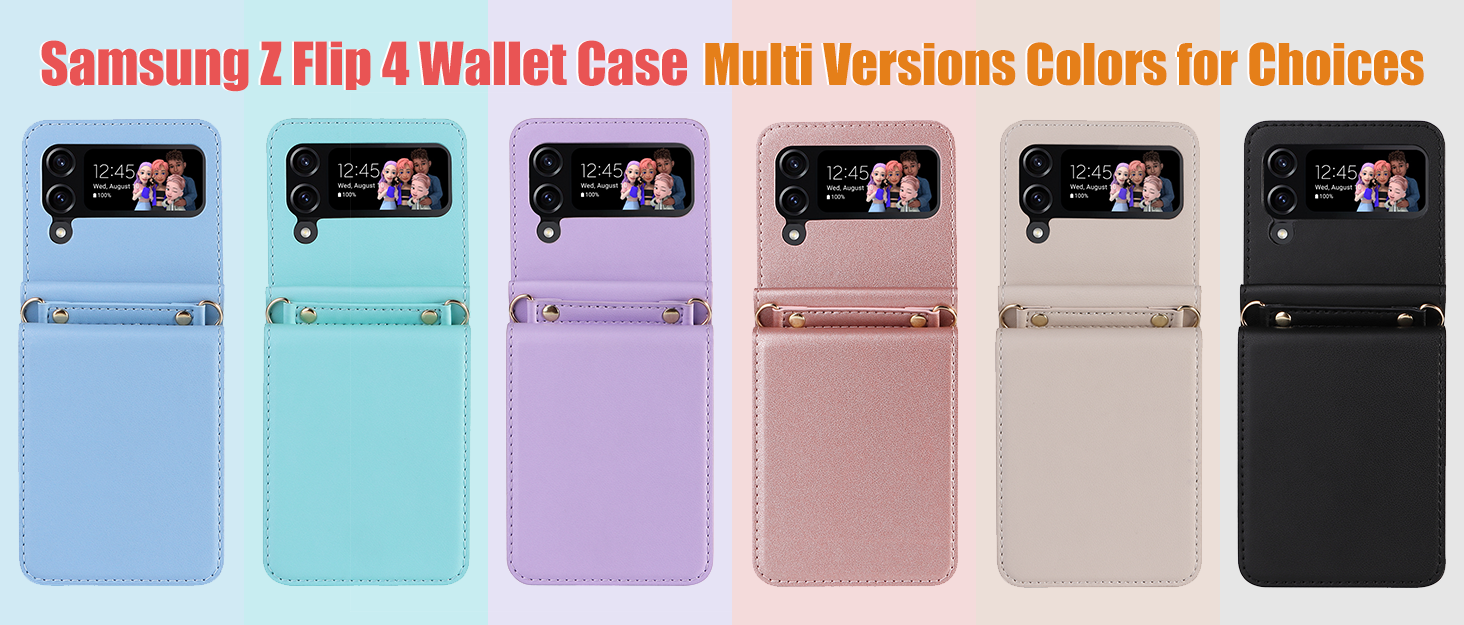 samsung galaxy z flip 4 case card holder has multi versions colors for choices
