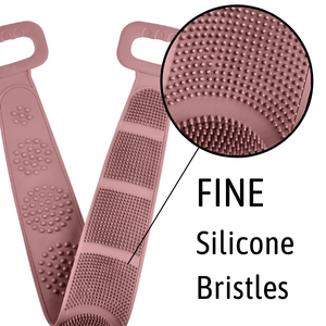 fine silicone bristles, massage, exfoliate