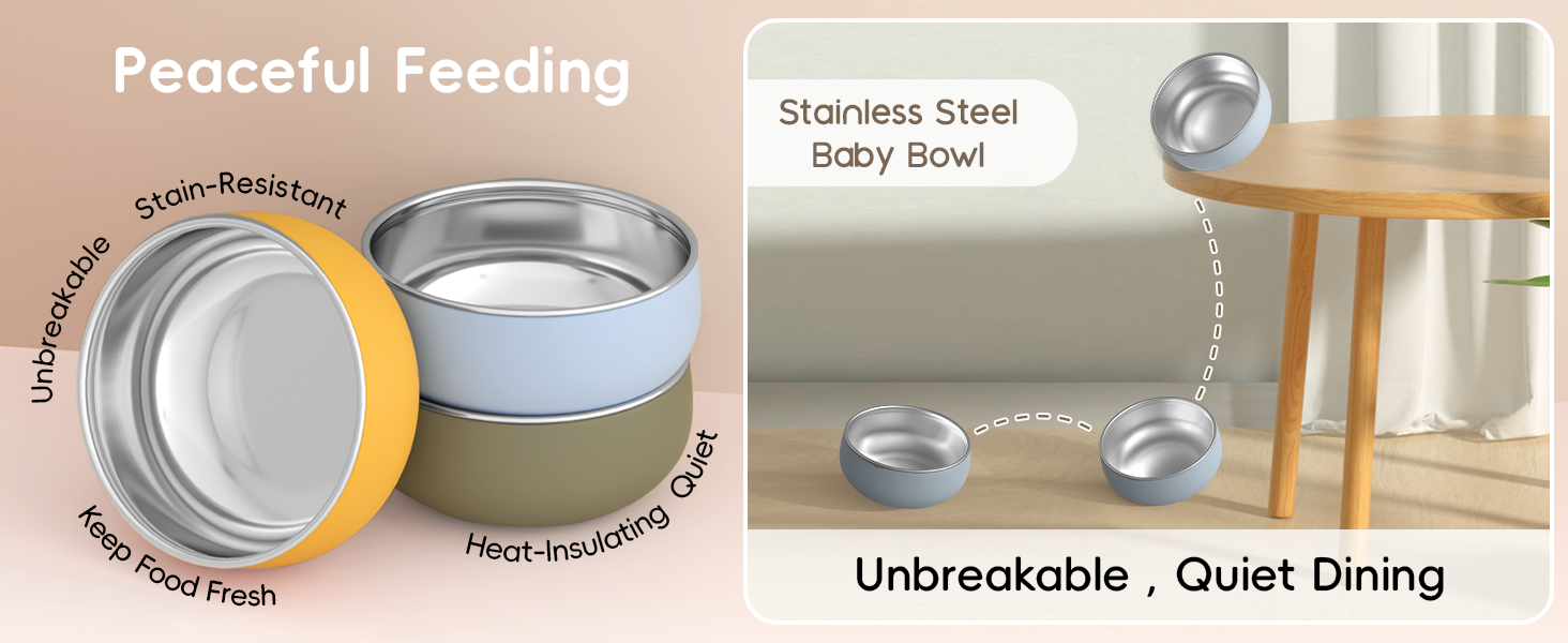 Stain-resistant, keep food fresh, heat-insulating, giving parents peace of mind when feeding toddler