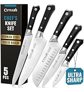 Cutluxe Chef Knife Set, 5 PCS Professional Chef's Knife Set – Razor Sharp German Steel, Full Tang...