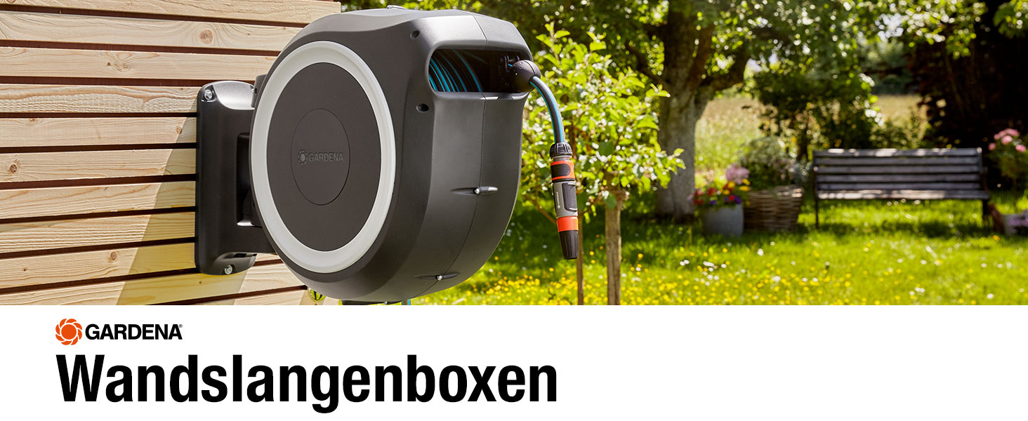 Wandslangenboxen, Gardena, oproltechnologie, tuin, RollControl
