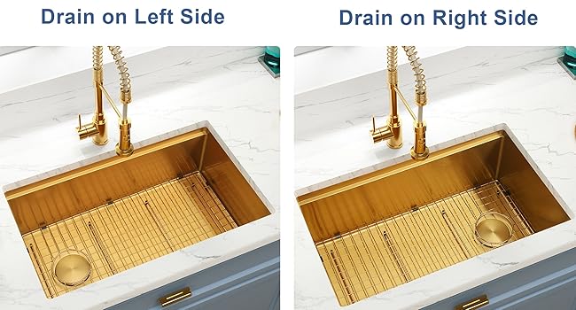 eskuche33 ゴールド Lonsince Gold Undermount Kitchen Sink,Single Bowl Undermount