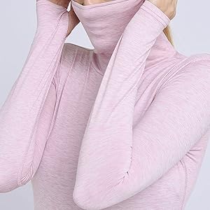 Thumb-holes mock neck
