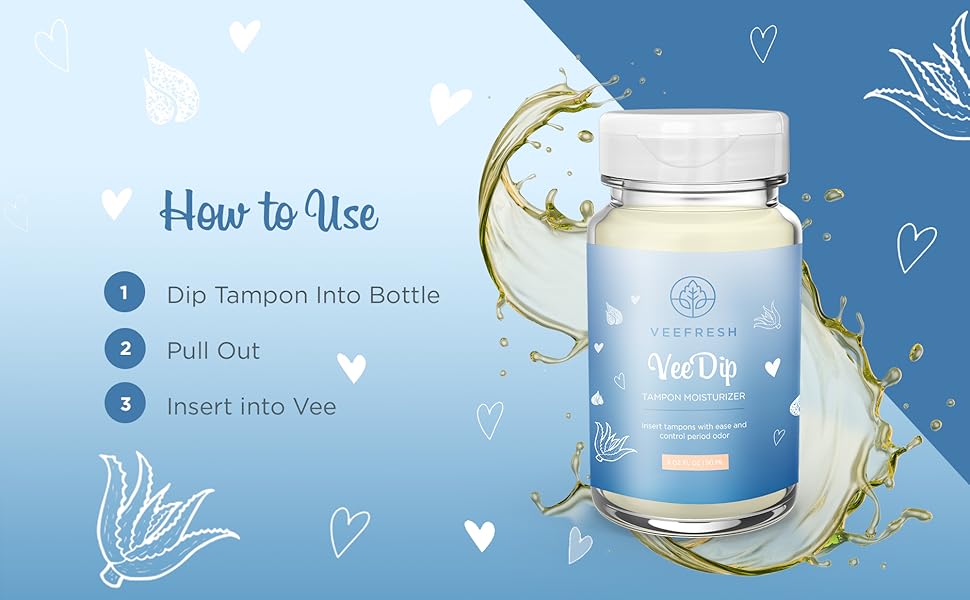 VeeFresh VeeDip Boric Acid Tampon Moisturizer Fortified