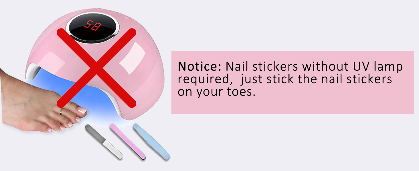 TOE STICKERS WITHOUT UV LAMP REQUIRED