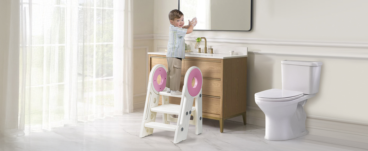 Toddler Step Stool for Bathroom Sink, 3in1 Foldable Step