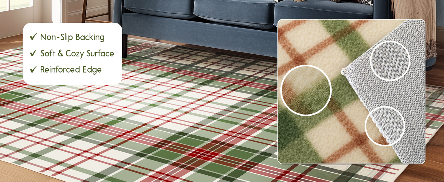 Plaid area rug carpet A+