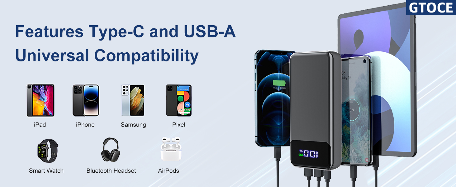 GTOCE Portable charger power bank battery pack power bank portable charger for iphone