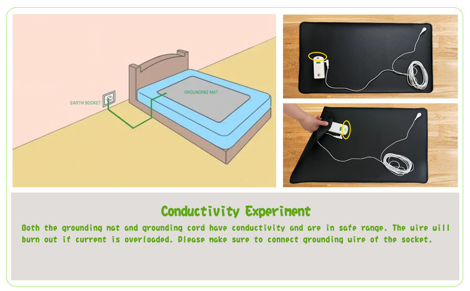 Grounding Mat for Bed, Grounding Pad Portable for Sleeping Better Made