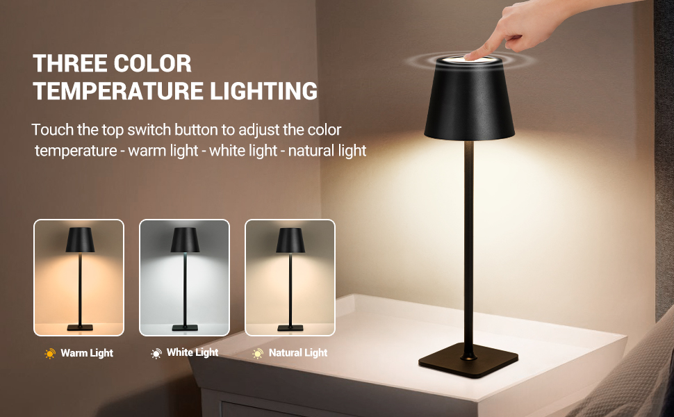 Amngulry Cordless Table Lamp, 4000mAh Rechargeable Battery Operated...