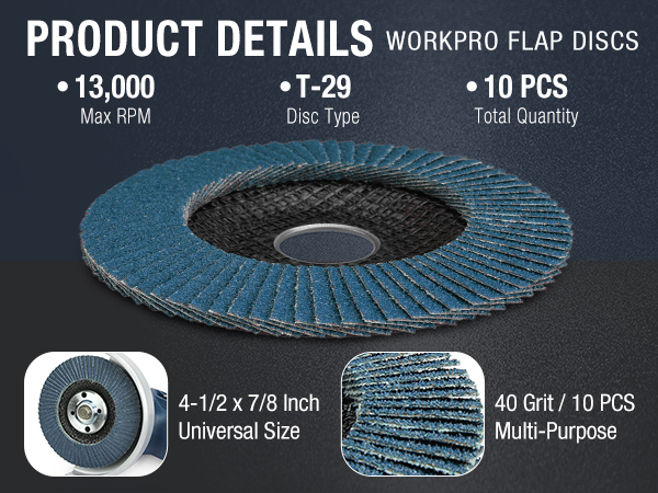 スズ　7袋 Amazon.com: WORKPRO 10-Pack Flap Discs, 4-1/2-inch, Arbor