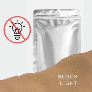 Mylar bags block light from damaging contents.