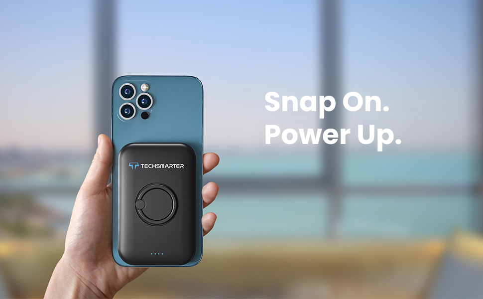 5000mAh Magnetic Wireless Power Bank with Kickstand, 18W USB