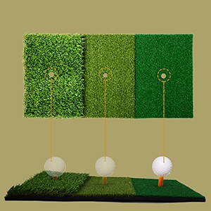 MorTime Golf Hitting Mat, 3-in-1 Portable Grass Golf Training Turf Chipping Mat