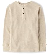 The Children's Place boys Long Sleeve Thermal Henley Shirt