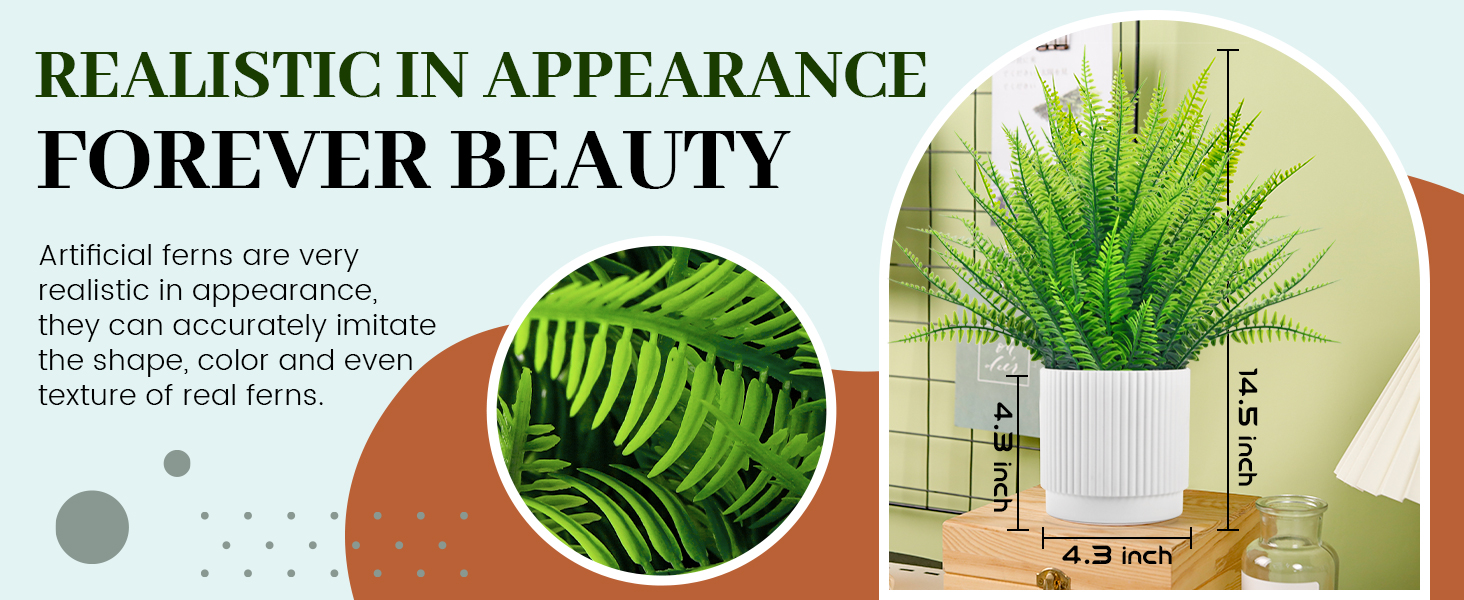 Der Rose 14.5" Fake Plants Ferns Artific... 13 fake plants artificial plants indoor bathroom decor house decor plant decor