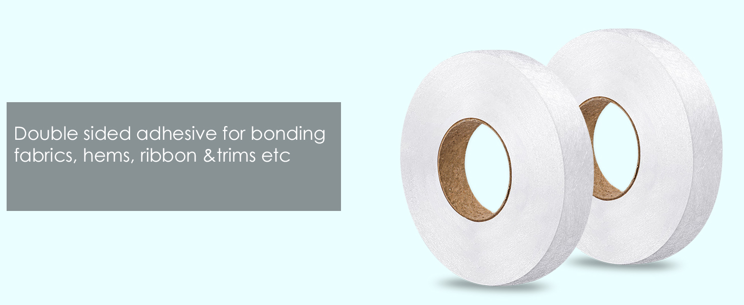 CAREGY 2 Rolls 140 Yards Iron on Hem Tape Fabric Fusing
