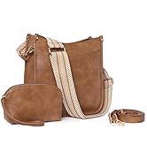 CLUCI Vegen Leather Crossbody Bags For Women Trendy 2Pcs Hobo Handbag Wallet Set With 2Adjustable...