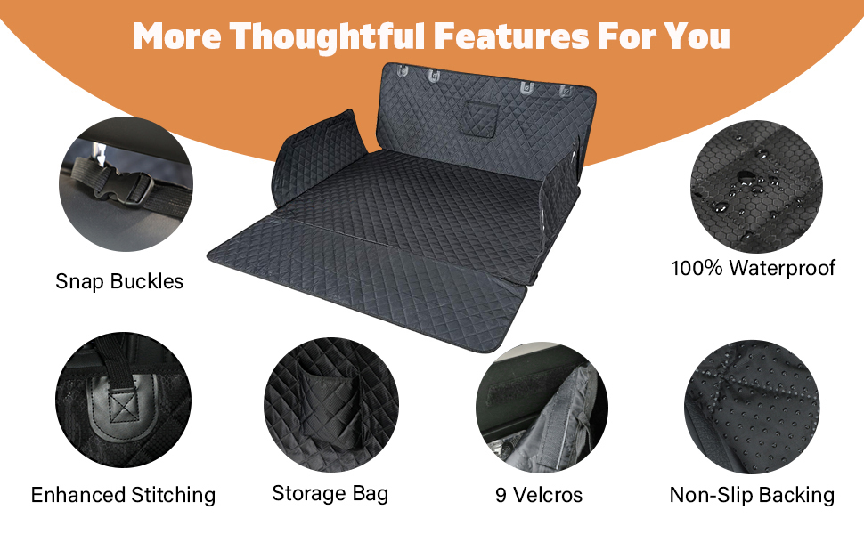 PETICON SUV Cargo Liner for Dogs, Waterproof Pet Cargo Cover Dog Seat