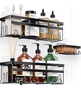HomeHacks Shower Caddy, 3-Pack with Soap Holder, No Drilling Rustproof Organizer with Save Space ...