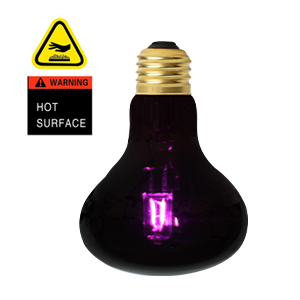 hot surface of black night bulb