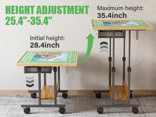 puzzle table with drawers